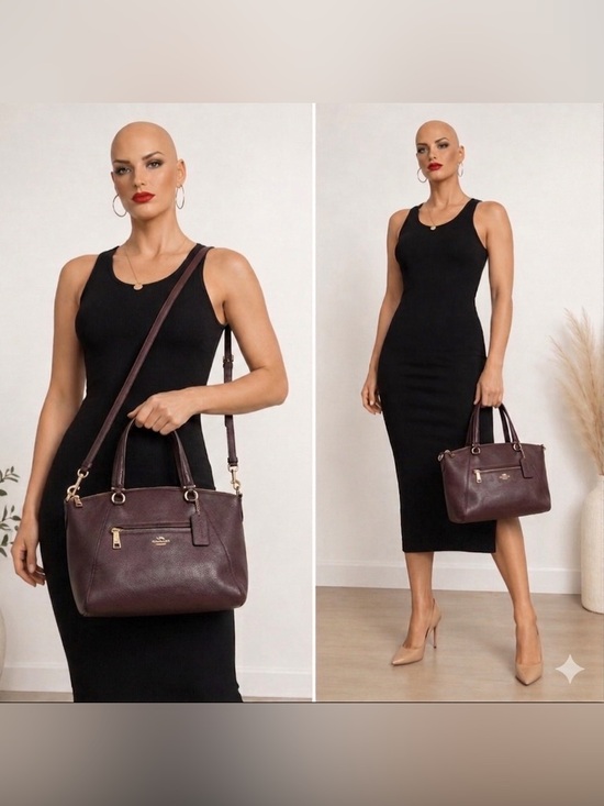 Coach Handbags - Coach Pebbled Leather Satchel in Deep Plum/Burgundy with Gold Hardware